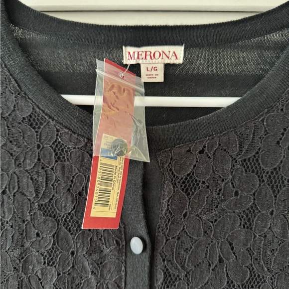 Black cardigan with lace detail - Picture 4 of 4